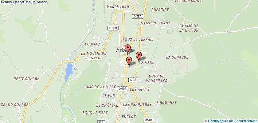 plan défibrillateurs Arlanc