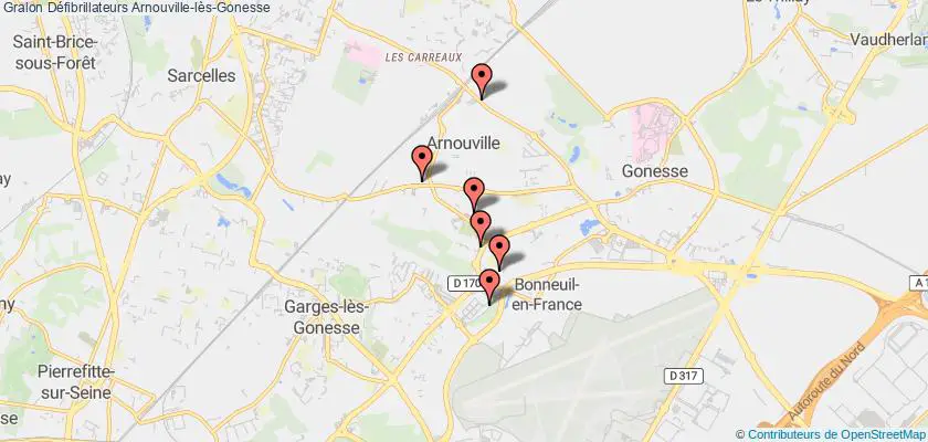 plan défibrillateurs Arnouville-lès-Gonesse