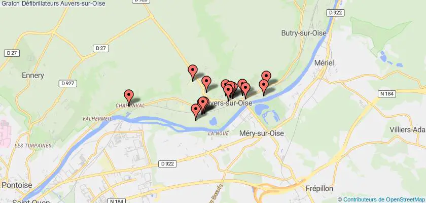 plan défibrillateurs Auvers-sur-Oise