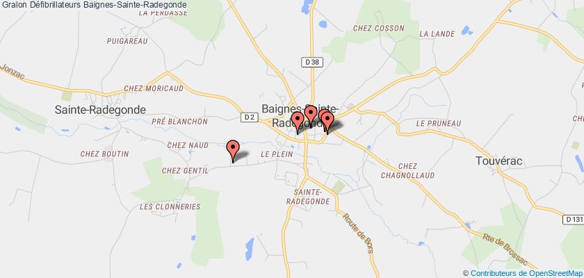plan défibrillateurs Baignes-Sainte-Radegonde