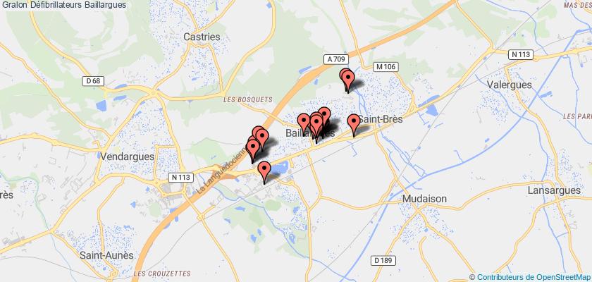 plan défibrillateurs Baillargues