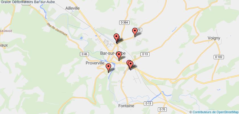 plan défibrillateurs Bar-sur-Aube