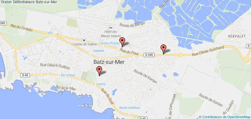plan défibrillateurs Batz-sur-Mer