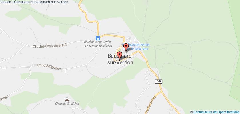 plan défibrillateurs Baudinard-sur-Verdon