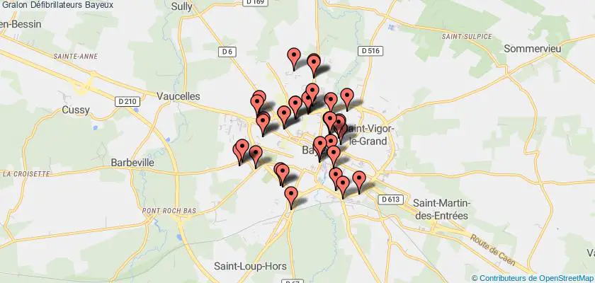 plan défibrillateurs Bayeux