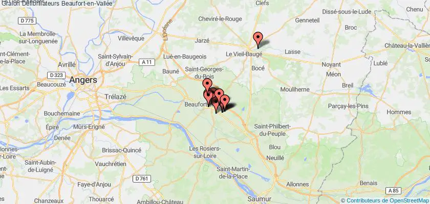 plan défibrillateurs Beaufort-en-Vallée
