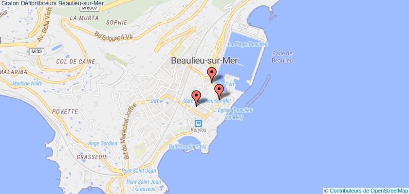 plan défibrillateurs Beaulieu-sur-Mer