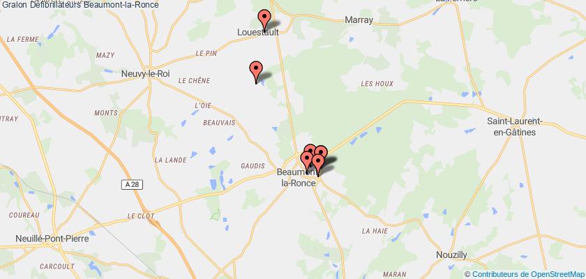 plan défibrillateurs Beaumont-la-Ronce