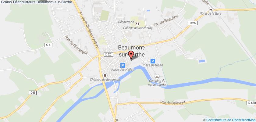 plan défibrillateurs Beaumont-sur-Sarthe