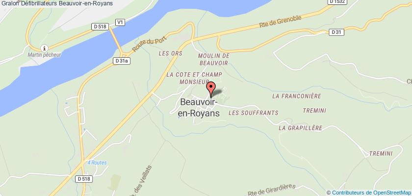 plan défibrillateurs Beauvoir-en-Royans