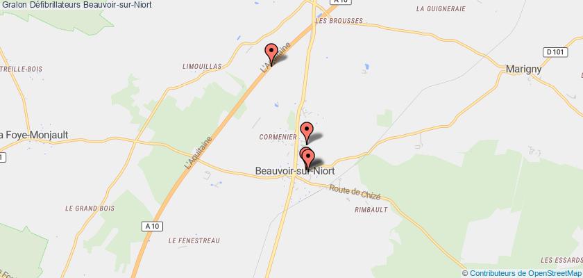 plan défibrillateurs Beauvoir-sur-Niort