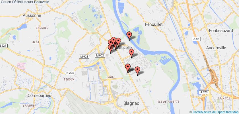 plan défibrillateurs Beauzelle