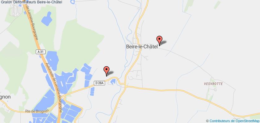 plan défibrillateurs Beire-le-Châtel