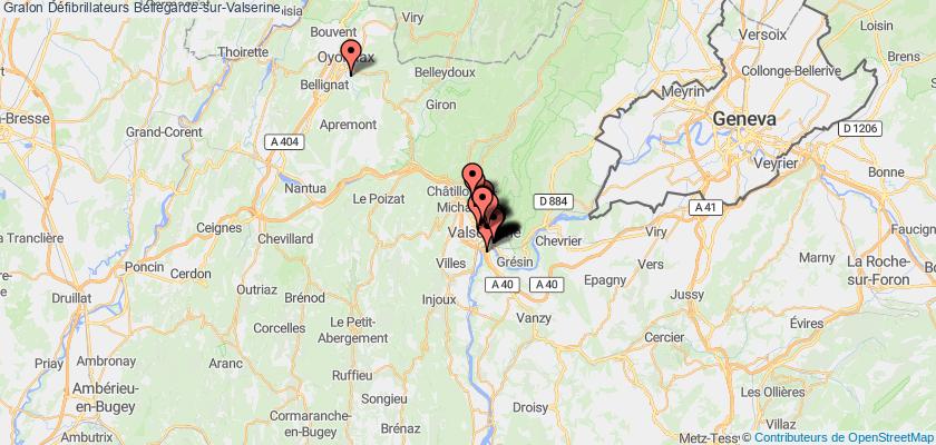 plan défibrillateurs Bellegarde-sur-Valserine