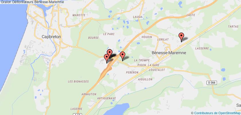 plan défibrillateurs Bénesse-Maremne