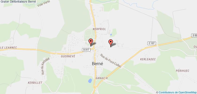 plan défibrillateurs Berné