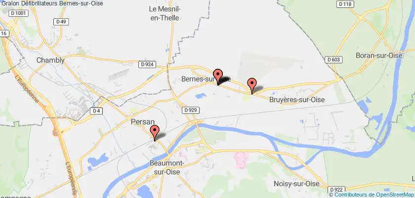 plan défibrillateurs Bernes-sur-Oise