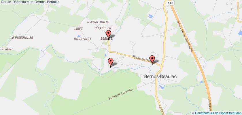 plan défibrillateurs Bernos-Beaulac