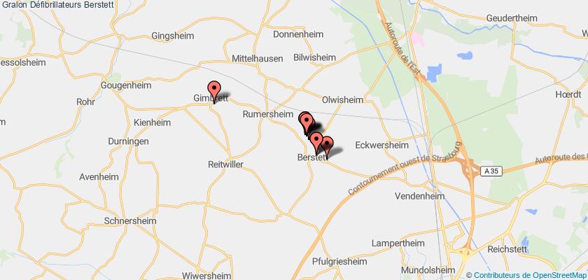 plan défibrillateurs Berstett