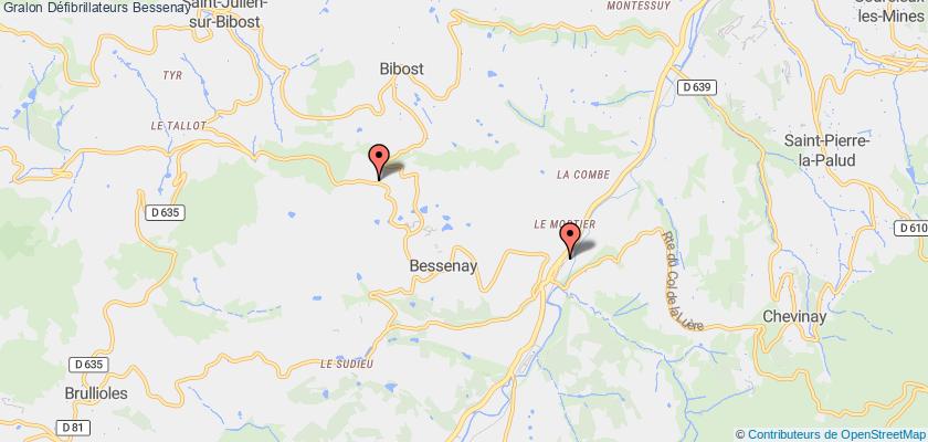 plan défibrillateurs Bessenay