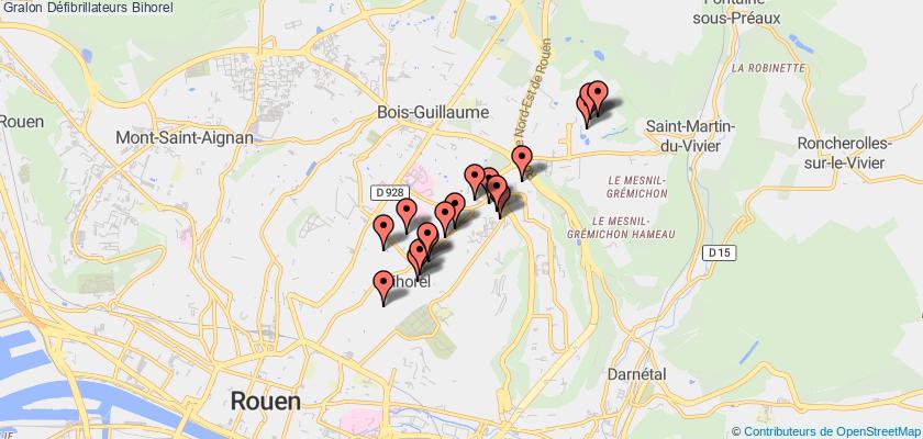 plan défibrillateurs Bihorel