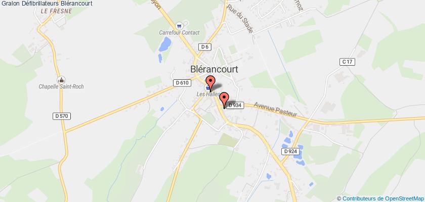 plan défibrillateurs Blérancourt