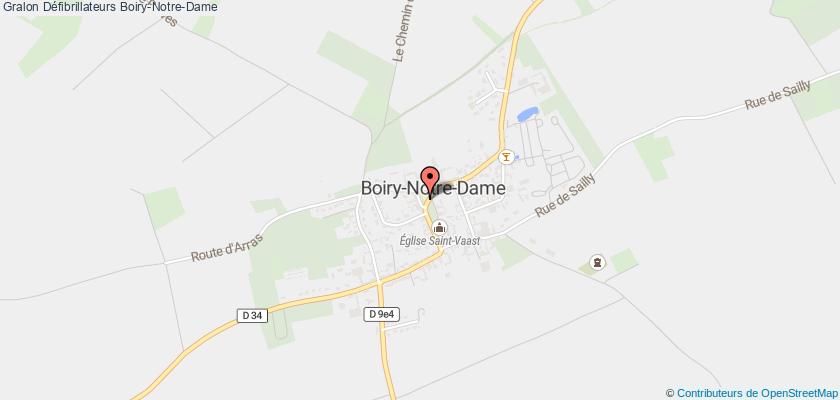 plan défibrillateurs Boiry-Notre-Dame