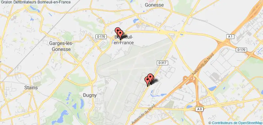 plan défibrillateurs Bonneuil-en-France