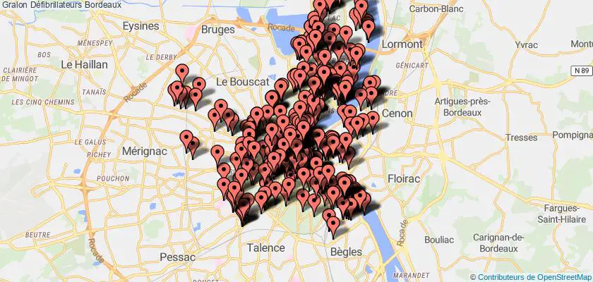 plan défibrillateurs Bordeaux