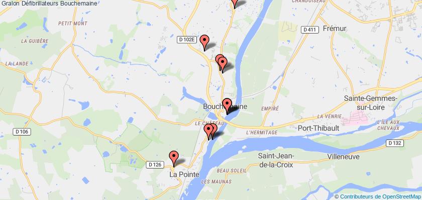 plan défibrillateurs Bouchemaine