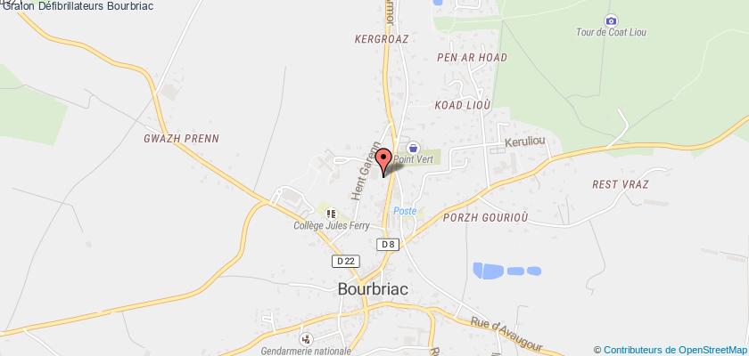 plan défibrillateurs Bourbriac