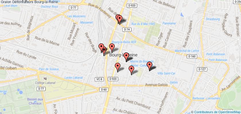 plan défibrillateurs Bourg-la-Reine