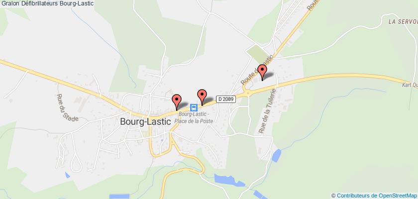 plan défibrillateurs Bourg-Lastic