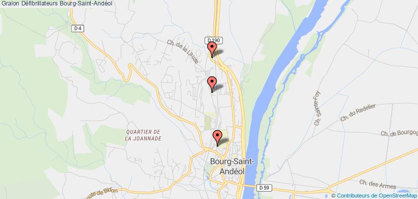 plan défibrillateurs Bourg-Saint-Andéol