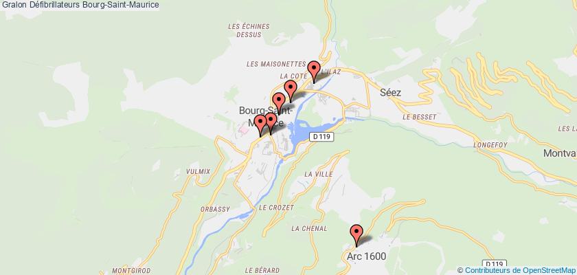 plan défibrillateurs Bourg-Saint-Maurice