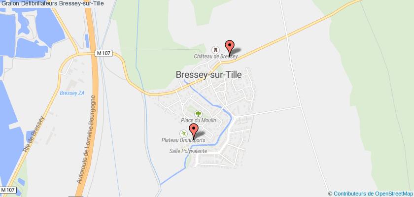 plan défibrillateurs Bressey-sur-Tille