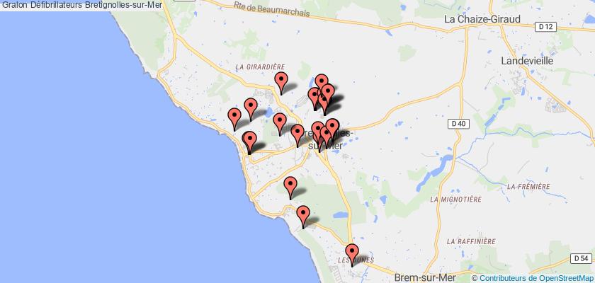 plan défibrillateurs Bretignolles-sur-Mer