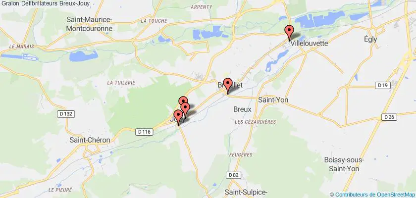 plan défibrillateurs Breux-Jouy