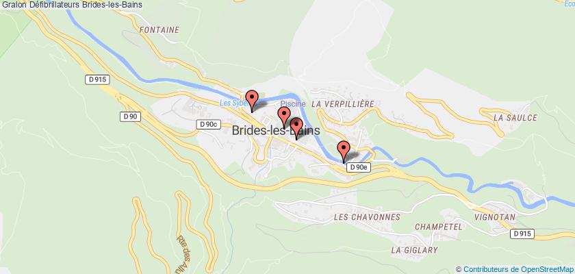 plan défibrillateurs Brides-les-Bains