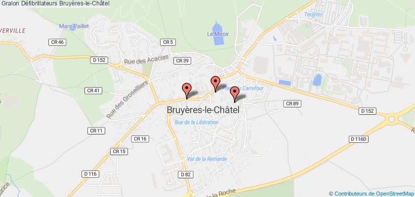 plan défibrillateurs Bruyères-le-Châtel