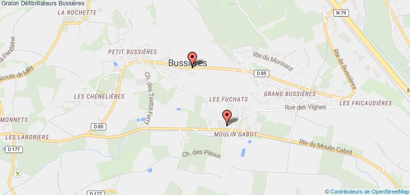 plan défibrillateurs Bussières