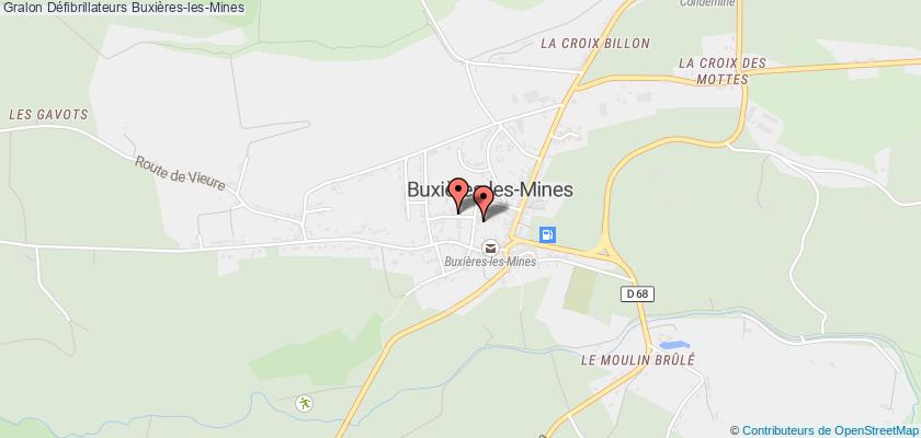plan défibrillateurs Buxières-les-Mines