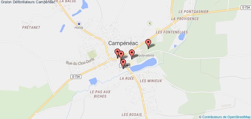 plan défibrillateurs Campénéac