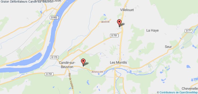 plan défibrillateurs Candé-sur-Beuvron