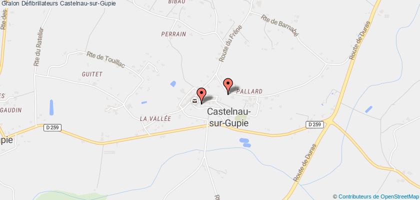 plan défibrillateurs Castelnau-sur-Gupie