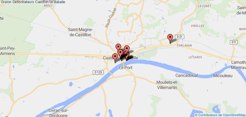 plan défibrillateurs Castillon-la-Bataille