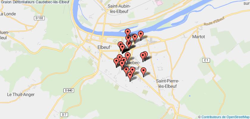 plan défibrillateurs Caudebec-lès-Elbeuf