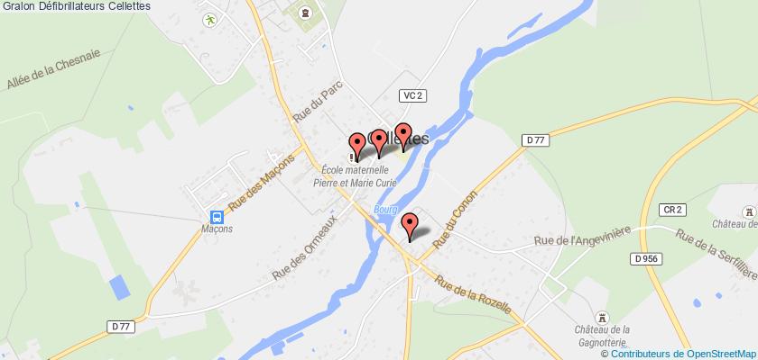 plan défibrillateurs Cellettes