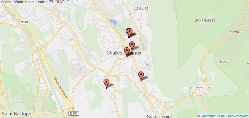 plan défibrillateurs Challes-les-Eaux
