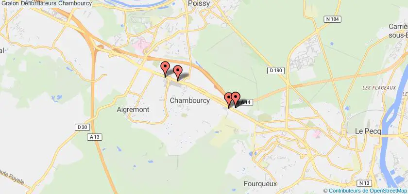 plan défibrillateurs Chambourcy
